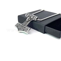 Ожерелья из нержавеющей стали с подвеской в виде викингского узла и молота ворона для мужчин MZ3238