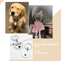 Набор для самостоятельного изготовления брелока-заготовки из нержавеющей стали в виде прямоугольника/плоского круга DIY-SC0026-56