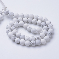 Fili di perline howlite naturale&nbsp;X-G-T055-8mm-02