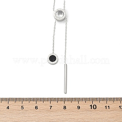 304 нержавеющая сталь кристалл стразы плоский круглый кулон y ожерелья NJEW-V001-03P