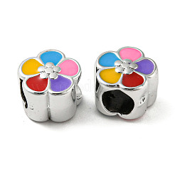CCBプラスチック大穴ビーズ  エナメル  花  10.5x10x8mm  穴：5mm&nbsp;CCB-D007-01F