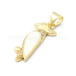 Латунные микропаве прозрачные подвески с фианитом&nbsp;KK-A221-15A-G