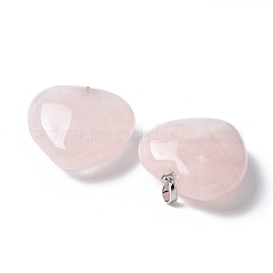 Colgantes naturales de cuarzo rosa&nbsp;X-G-A259-02P-03