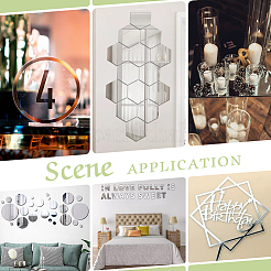 Прямоугольные акриловые зеркальные наклейки на стену AJEW-WH0270-328B