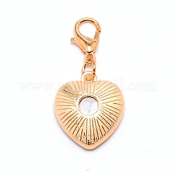 Стеклянные подвесные украшения в форме сердца HJEW-WH0036-19A