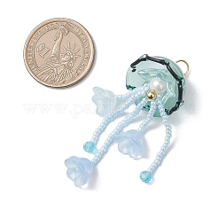 Grands pendentifs méduses en perles de verre&nbsp;X-PALLOY-MZ01166-04