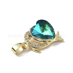 Настоящие 18-каратные позолоченные подвески из латуни с микропаве из прозрачного кубического циркония KK-C015-22G-01