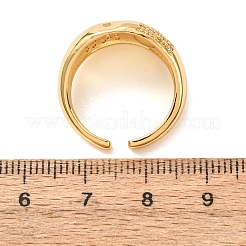 Offene Manschettenringe aus Messing mit Mikropavé-Kubikzirkonia für Damen&nbsp;KK-CBA3D94-03G