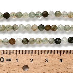 Нити бусин из натурального зеленого рутилированного кварца&nbsp;LS-G-RM2025-A14-4mm