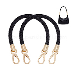 Круглые плетеные шнуры для сумок из искусственной кожи с застежками из цинкового сплава&nbsp;FIND-WH0126-941B-01