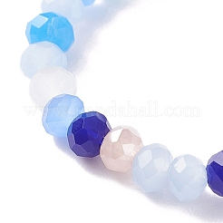 Stretch-Fingerring aus Glasperlen mit Würfel für Damen&nbsp;X-RJEW-JR00431