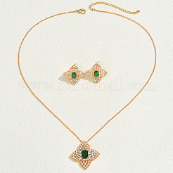 Элегантные винтажные латунные серьги-гвоздики и ожерелья с подвесками для женщин FD2708