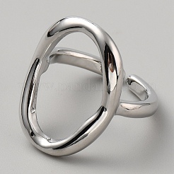 Полое овальное открытое кольцо-манжета из сплава&nbsp;RJEW-WH0002-20