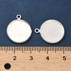 Flache runde Messing Anhänger Fassungen&nbsp;KK-K414-14F-S