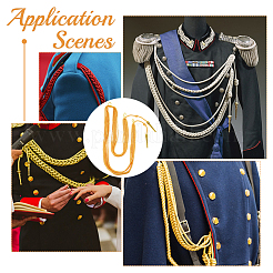 Армейский плечевой шнур из полиэфирного волокна с золотой проволокой AJEW-WH0475-97A