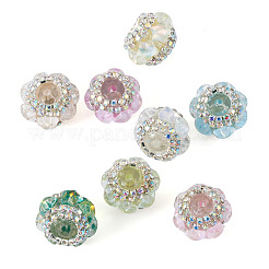 8 pieza de cuentas redondas de rhinestone acrílicos de 8 colores&nbsp;OACR-TA0004-99