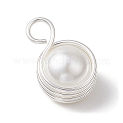 Подвески из круглой медной проволоки с ракушками и жемчугом PALLOY-JF03262-01