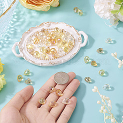 50шт 5 цвета гальванические прозрачные стеклянные бусины&nbsp;GLAA-TA0003-47A