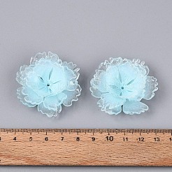 熱収縮アクリルビーズキャップ  マルチ花弁花  空色  41~46x15~17mm  穴：1.4~1.6mm&nbsp;OACR-N155-02C