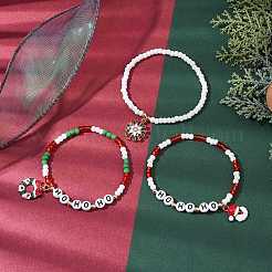 3 set di braccialetti elastici in vetro&nbsp;BJEW-MZ00106