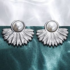 Серьги-гвоздики из нержавеющей стали 304 EJEW-B108-14P