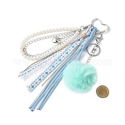 Подвеска из искусственного кроличьего волоса&nbsp;HJEW-JM04328-02