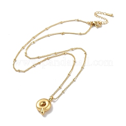 Латунное ожерелье с подвеской в виде заглавной буквы NJEW-A015-21G-Q