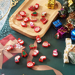 24 Stück 12 Stile Weihnachtsdekorationen Thema undurchsichtige Acrylperlen mit Emaille&nbsp;OACR-TA0004-55