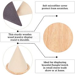 Деревянные конусообразные стенды для ожерелья/браслетов BDIS-FG0001-03