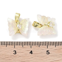 Настоящие 18-каратные позолоченные подвески из латуни с микропаве из кубического циркония&nbsp;KK-R161-06G-01