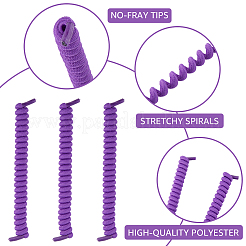 8 пара двухцветных полиэстеровых шнурков с завитками без завязок&nbsp;AJEW-CP0010-32C