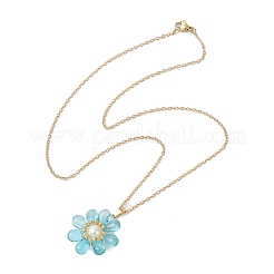 Стеклянные и стеклянные жемчужные бусины подвески ожерелья для женщин NJEW-MZ00106-04