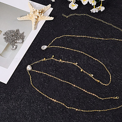 2 шт. 2-цветные каплевидные сплавные прозрачные кубические цирконии кисточки сексуальные цепочки для тела AJEW-CY0001-26