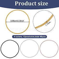 48шт. набор браслетов-змей из круглой стальной проволоки 4 цветов BJEW-BC0001-05