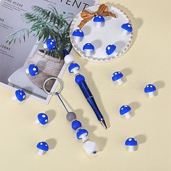 キノコシリコンフォーカルビーズ20個  DIYネックレスの製作  ダークブルー  18mm  穴：2mm&nbsp;JX901A