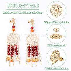 16 шт. фурнитура для сережек-гвоздиков из нержавеющей стали 304 STAS-UN0048-04