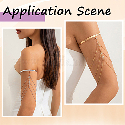 2шт. 2-х цветные браслеты из железа и латуни на плечо&nbsp;BJEW-CY0001-11B