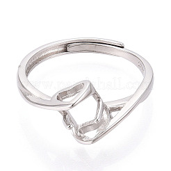 Позолоченное родием 925 стерлинговое серебро помолвочное кольцо-солитер STER-T008-16P