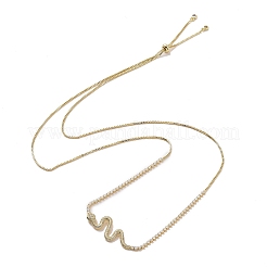 Collier pendentif snanke zircone cubique avec chaînes de tasse&nbsp;NJEW-P276-01G