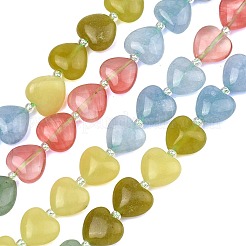 Colliers de perles en verre de quartz cerise à dégradé de couleurs&nbsp;G-B185-A15