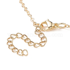 Collier pendentif pomme en émail avec chaînes câble en laiton doré pour la journée des enseignants&nbsp;NJEW-TA00047