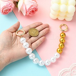 Пластиковые удлинительные цепочки для сумок с бусинами из искусственного жемчуга&nbsp;FIND-CJ00003