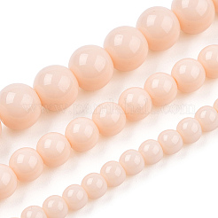 Chapelets de perles en verre opaque de couleur unie&nbsp;X-GLAA-T032-P8mm-09