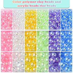 Наборы для изготовления браслетов из круглых прозрачных акриловых бусин своими руками&nbsp;DIY-FS0008-17