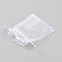 Rechteckige Organza-Geschenktüten mit Kordelzug und Band&nbsp;OP-WH20005-01A
