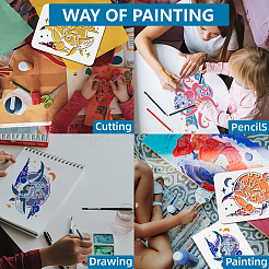 1 набор трафаретов для рисования морских животных DIY-MA0004-85