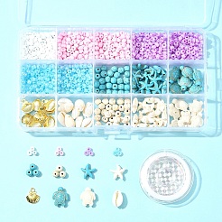 Наборы для изготовления браслетов из синтетической бирюзы и бисера своими руками&nbsp;DIY-FS0007-01