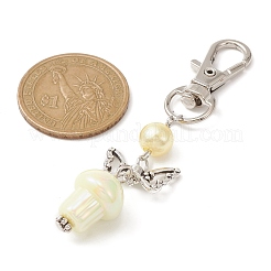 УФ-покрытие радужное переливающееся непрозрачное акриловое украшение с подвеской в виде гриба HJEW-JM01176