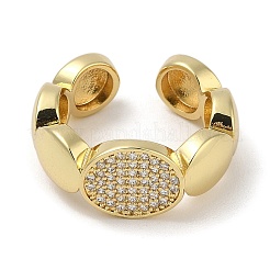 Кольца-манжеты для пальцев из латуни с микропаве из кубического циркония для женщин&nbsp;RJEW-C114-09G