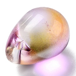 電気メッキガラスチャーム  ティアドロップ  スミレ  14x10mm  穴：1.2mm&nbsp;LS-GLAA-P049-C07
